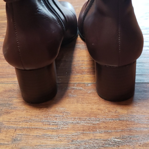 Nine West Brown Ankle Boots with Gold Buckle - Picture 5 of 13